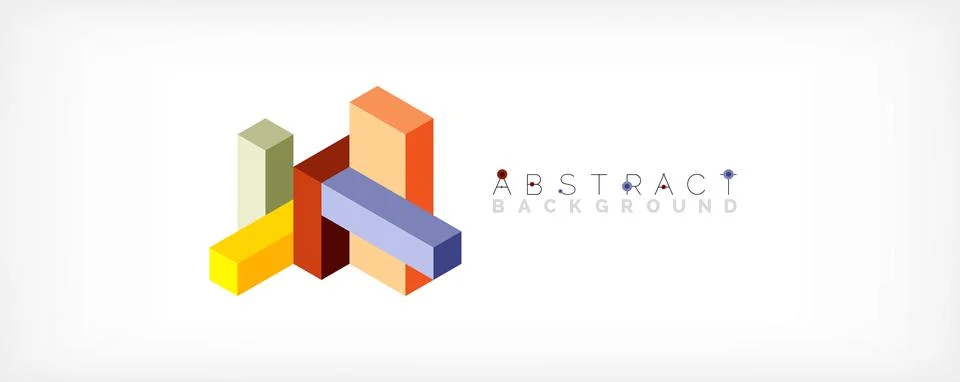 Abstract background. 3d cubes, cubic elements and blocks. Techno or business Stock Illustration