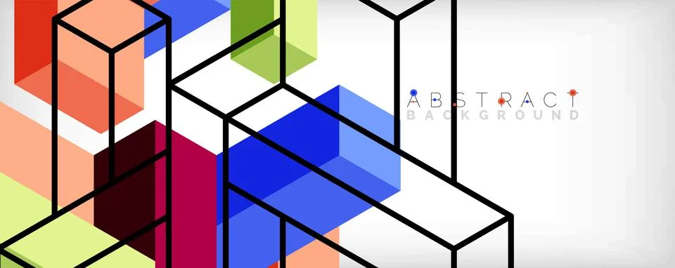 Abstract background. 3d cubes, cubic elements and blocks. Techno or business 스톡 일러스트