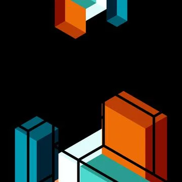 Abstract background. 3d cubes, cubic elements and blocks. Techno or business 스톡 일러스트