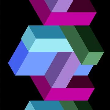 Abstract background. 3d cubes, cubic elements and blocks. Techno or business Illustrazione stock