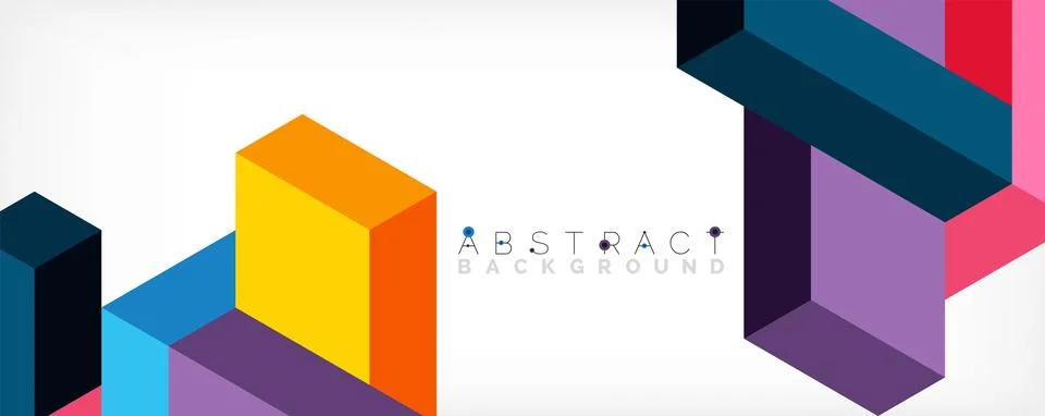 Abstract background. 3d cubes, cubic elements and blocks. Techno or business イラスト素材