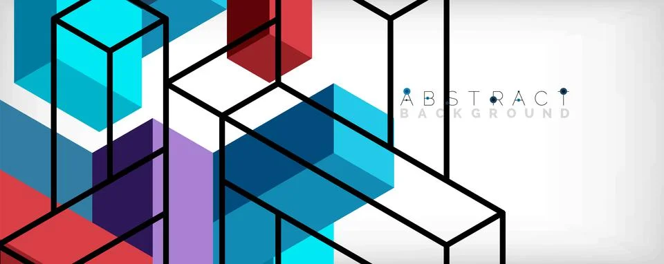 Abstract background. 3d cubes, cubic elements and blocks. Techno or business Illustrazione stock