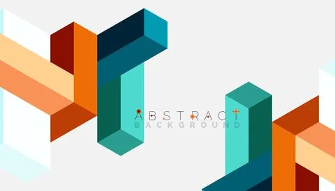 Abstract background. 3d cubes, cubic elements and blocks. Techno or business Stock Illustration