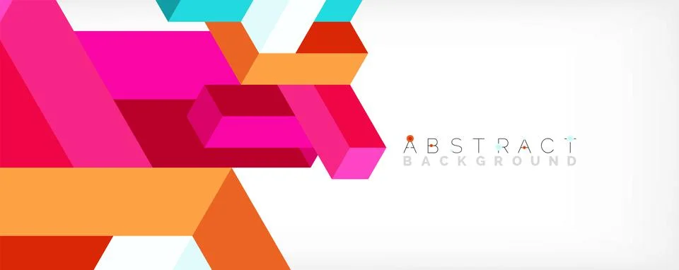 Abstract background. 3d cubes, cubic elements and blocks. Techno or business Stock Illustration