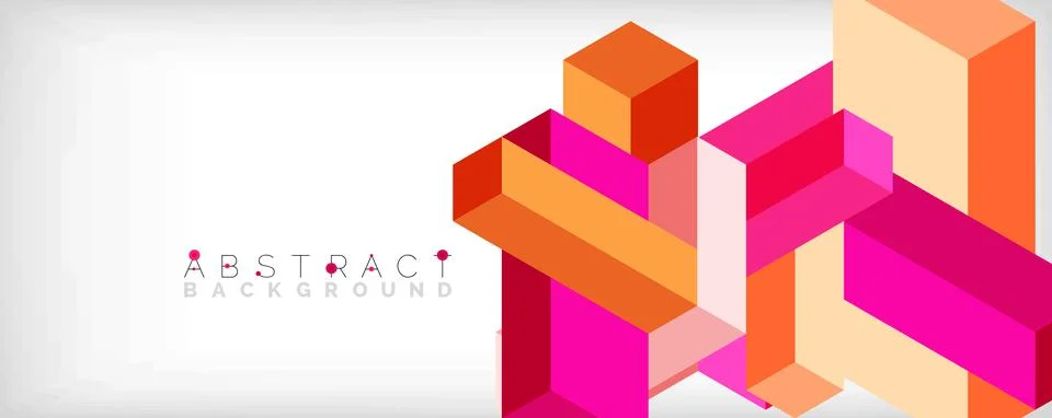 Abstract background. 3d cubes, cubic elements and blocks. Techno or business Illustrazione stock