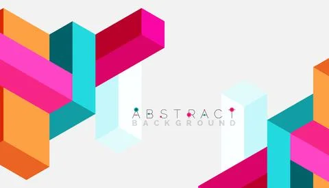 Abstract background. 3d cubes, cubic elements and blocks. Techno or business Illustrazione stock