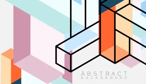Abstract background. 3d cubes, cubic elements and blocks. Techno or business Illustrazione stock