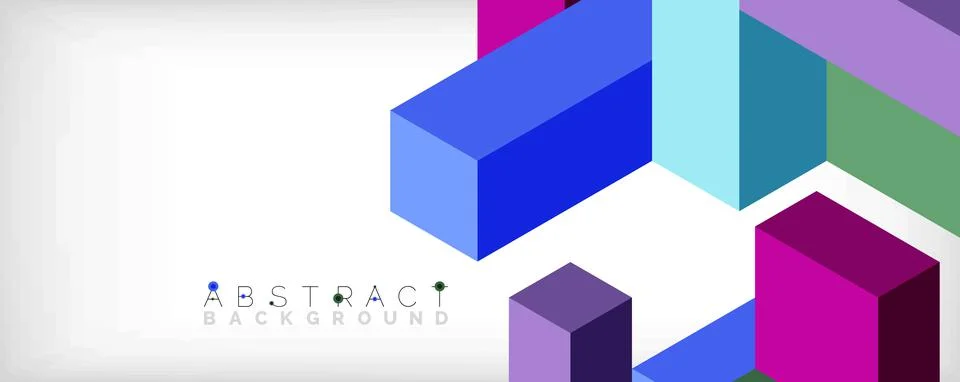 Abstract background. 3d cubes, cubic elements and blocks. Techno or business Illustrazione stock