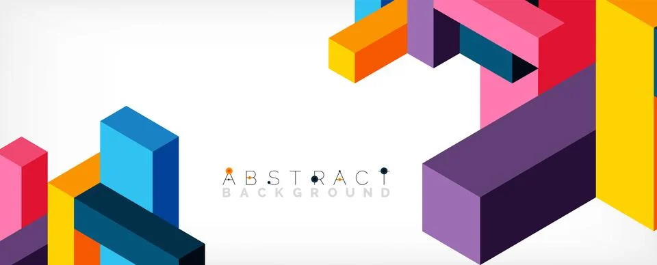 Abstract background. 3d cubes, cubic elements and blocks. Techno or business Illustrazione stock