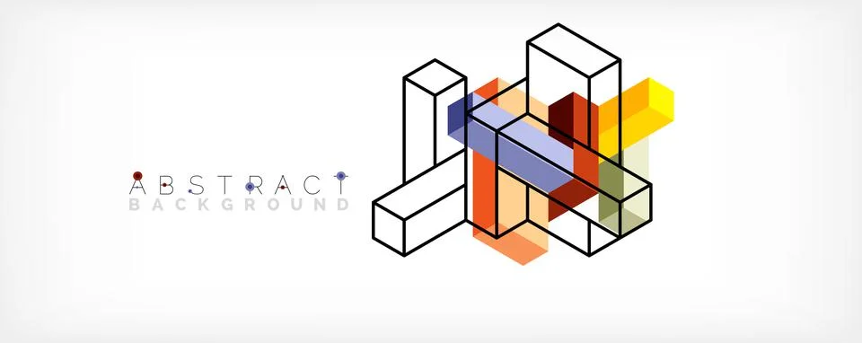 Abstract background. 3d cubes, cubic elements and blocks. Techno or business Stockillustratie