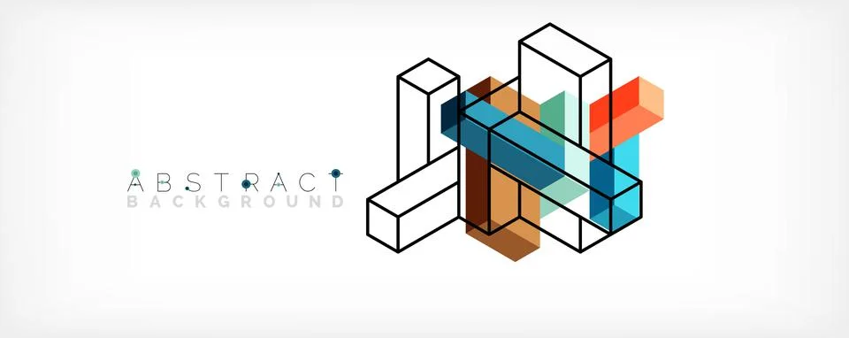 Abstract background. 3d cubes, cubic elements and blocks. Techno or business Stock Illustration