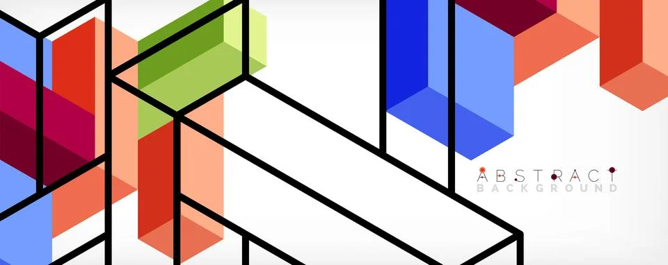 Abstract background. 3d cubes, cubic elements and blocks. Techno or business Illustrazione stock
