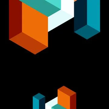 Abstract background. 3d cubes, cubic elements and blocks. Techno or business 库存插图