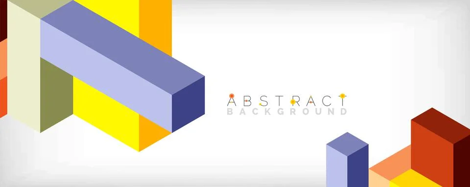 Abstract background. 3d cubes, cubic elements and blocks. Techno or business Illustrazione stock