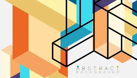 Abstract background. 3d cubes, cubic elements and blocks. Techno or business Illustrazione stock