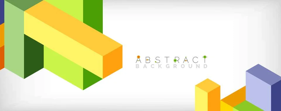 Abstract background. 3d cubes, cubic elements and blocks. Techno or business Illustrazione stock