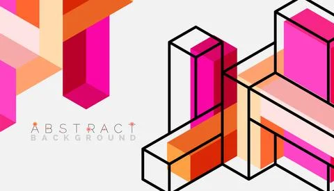 Abstract background. 3d cubes, cubic elements and blocks. Techno or business 스톡 일러스트