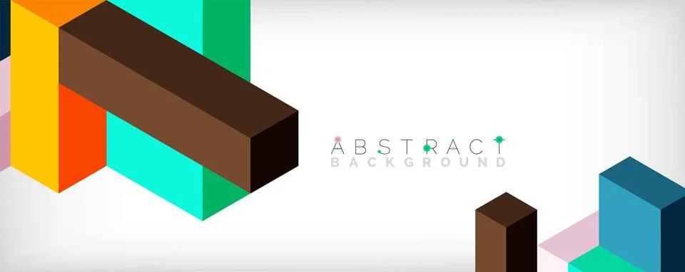 Abstract background. 3d cubes, cubic elements and blocks. Techno or business Illustrazione stock
