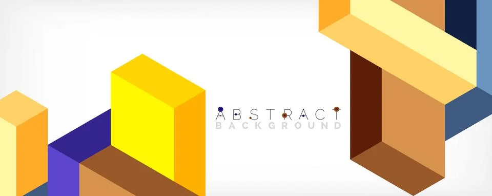 Abstract background. 3d cubes, cubic elements and blocks. Techno or business 库存插图