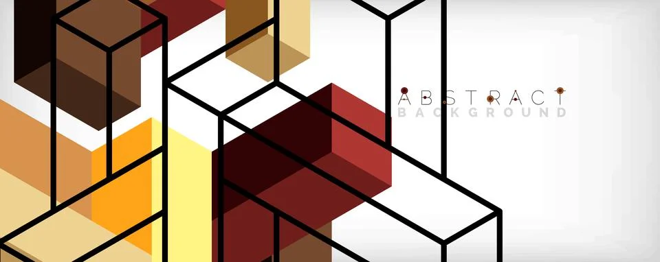 Abstract background. 3d cubes, cubic elements and blocks. Techno or business Stock Illustration