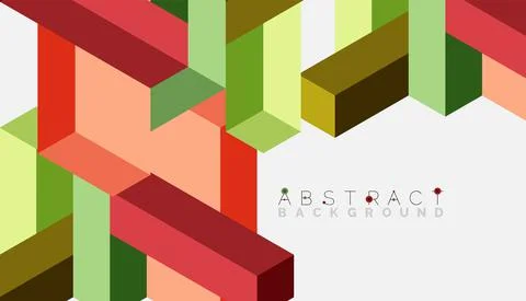 Abstract background. 3d cubes, cubic elements and blocks. Techno or business Illustrazione stock