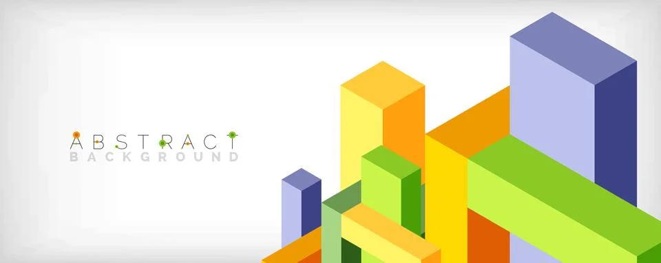 Abstract background. 3d cubes, cubic elements and blocks. Techno or business Stock Illustration