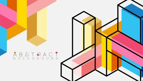 Abstract background. 3d cubes, cubic elements and blocks. Techno or business イラスト素材