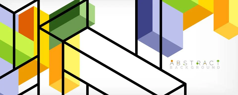 Abstract background. 3d cubes, cubic elements and blocks. Techno or business 스톡 일러스트