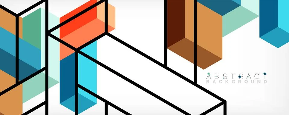 Abstract background. 3d cubes, cubic elements and blocks. Techno or business Illustrazione stock