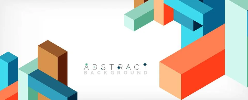 Abstract background. 3d cubes, cubic elements and blocks. Techno or business Illustrazione stock