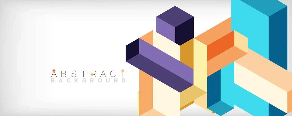 Abstract background. 3d cubes, cubic elements and blocks. Techno or business Stockillustratie