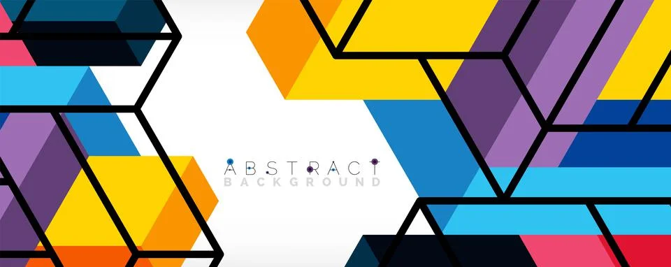 Abstract background. 3d cubes, cubic elements and blocks. Techno or business Illustrazione stock