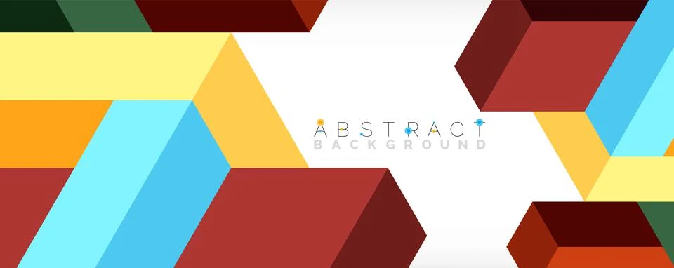 Abstract background. 3d cubes, cubic elements and blocks. Techno or business Stock Illustration