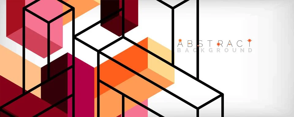 Abstract background. 3d cubes, cubic elements and blocks. Techno or business Illustrazione stock