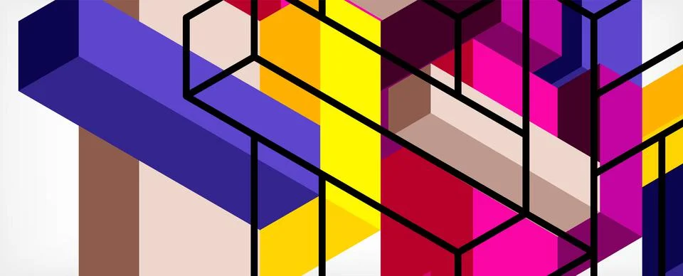 Abstract background. 3d cubes, cubic elements and blocks. Techno or business Illustrazione stock