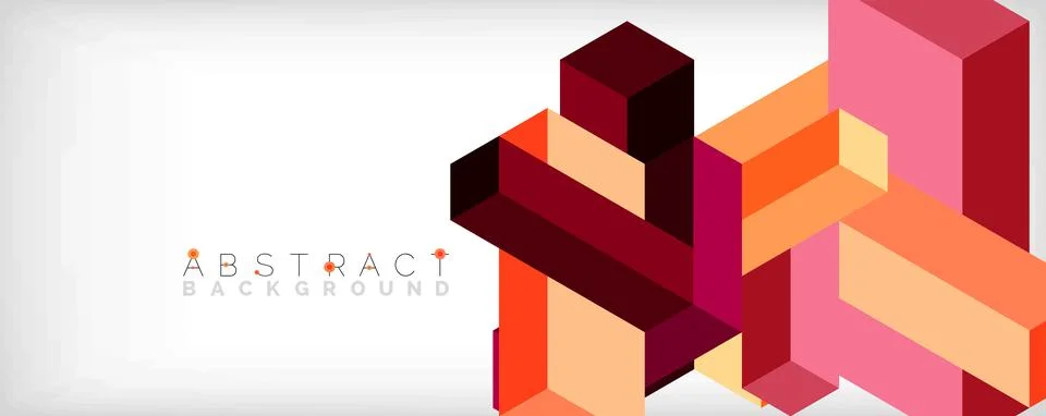 Abstract background. 3d cubes, cubic elements and blocks. Techno or business Illustrazione stock