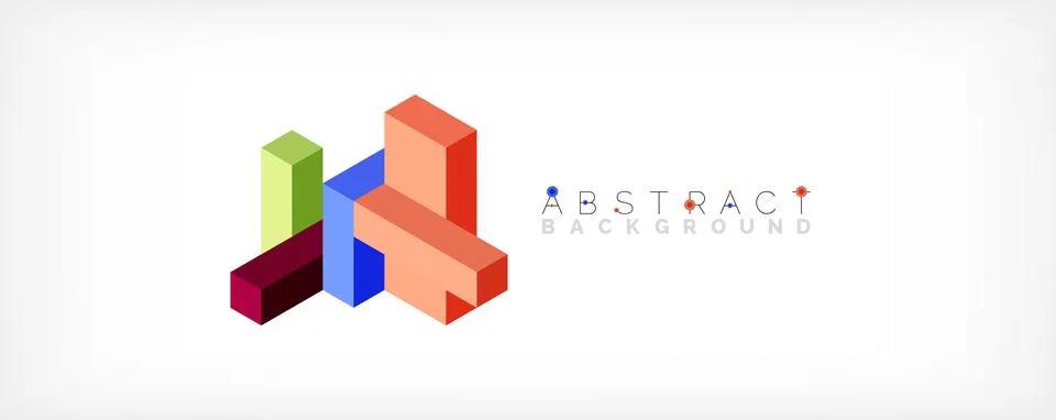 Abstract background. 3d cubes, cubic elements and blocks. Techno or business Illustrazione stock
