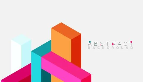 Abstract background. 3d cubes, cubic elements and blocks. Techno or business Illustrazione stock