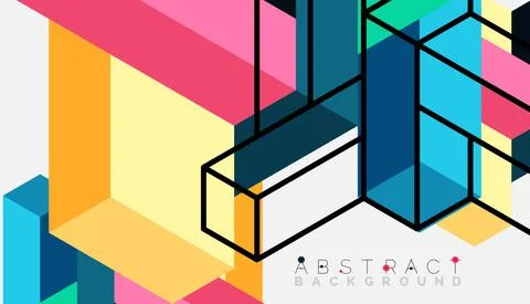 Abstract background. 3d cubes, cubic elements and blocks. Techno or business 스톡 일러스트