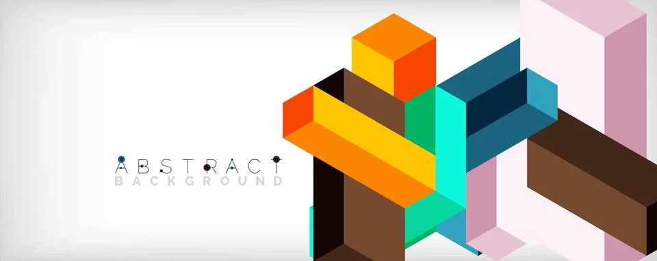 Abstract background. 3d cubes, cubic elements and blocks. Techno or business Illustrazione stock