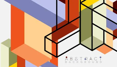 Abstract background. 3d cubes, cubic elements and blocks. Techno or business Illustrazione stock