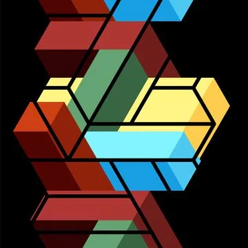 Abstract background. 3d cubes, cubic elements and blocks. Techno or business Illustrazione stock