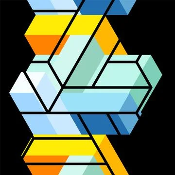Abstract background. 3d cubes, cubic elements and blocks. Techno or business Illustrazione stock