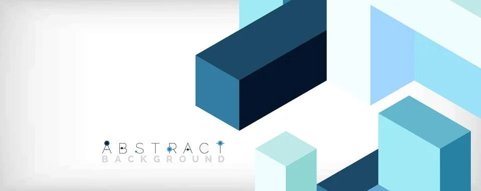 Abstract background. 3d cubes, cubic elements and blocks. Techno or business Illustrazione stock