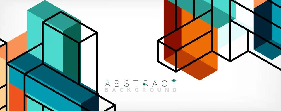 Abstract background. 3d cubes, cubic elements and blocks. Techno or business イラスト素材
