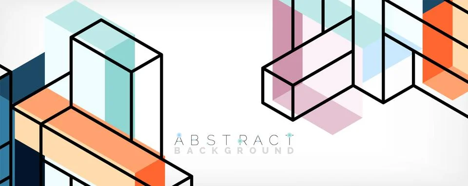 Abstract background. 3d cubes, cubic elements and blocks. Techno or business 库存插图