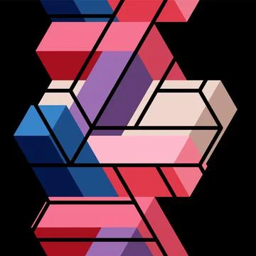 Abstract background. 3d cubes, cubic elements and blocks. Techno or business イラスト素材