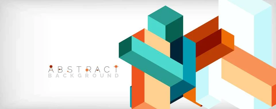 Abstract background. 3d cubes, cubic elements and blocks. Techno or business Illustrazione stock