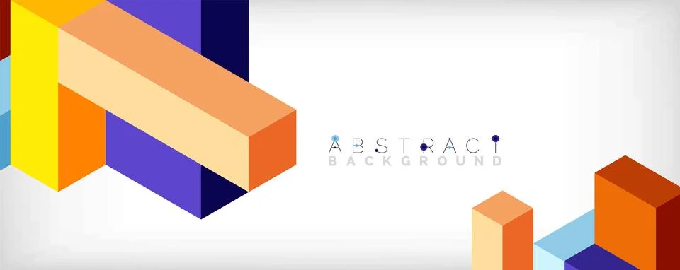 Abstract background. 3d cubes, cubic elements and blocks. Techno or business 스톡 일러스트