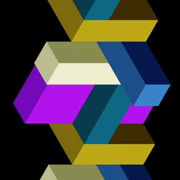 Abstract background. 3d cubes, cubic elements and blocks. Techno or business Stockillustratie